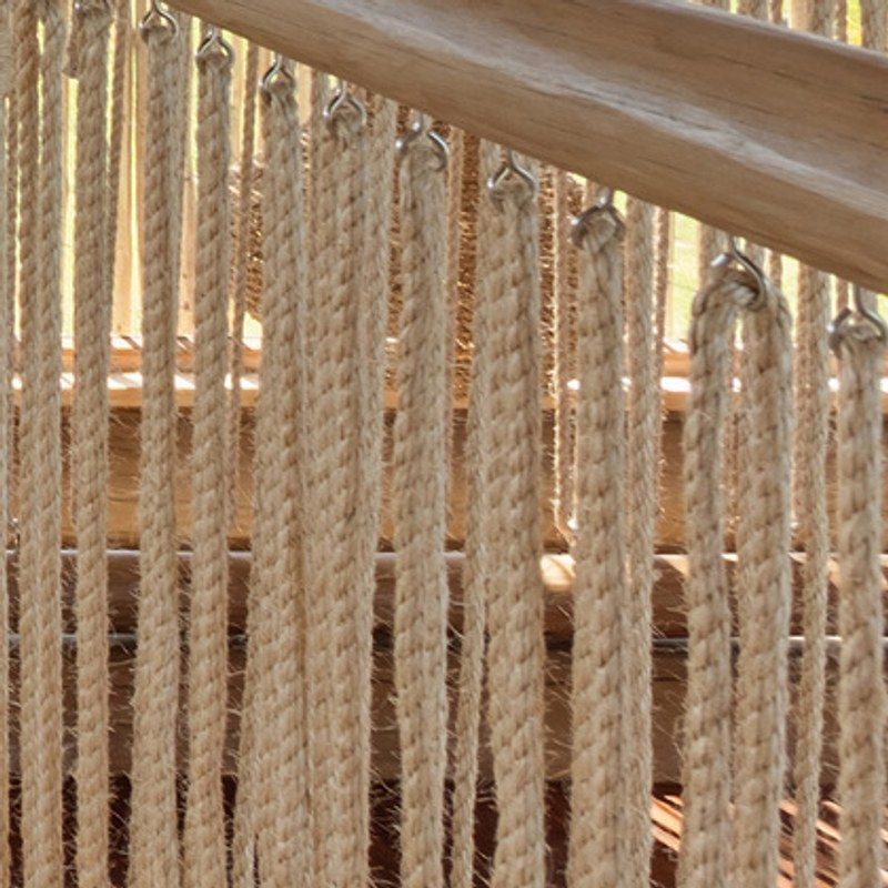 Looped sisal rope forming a balustrade.